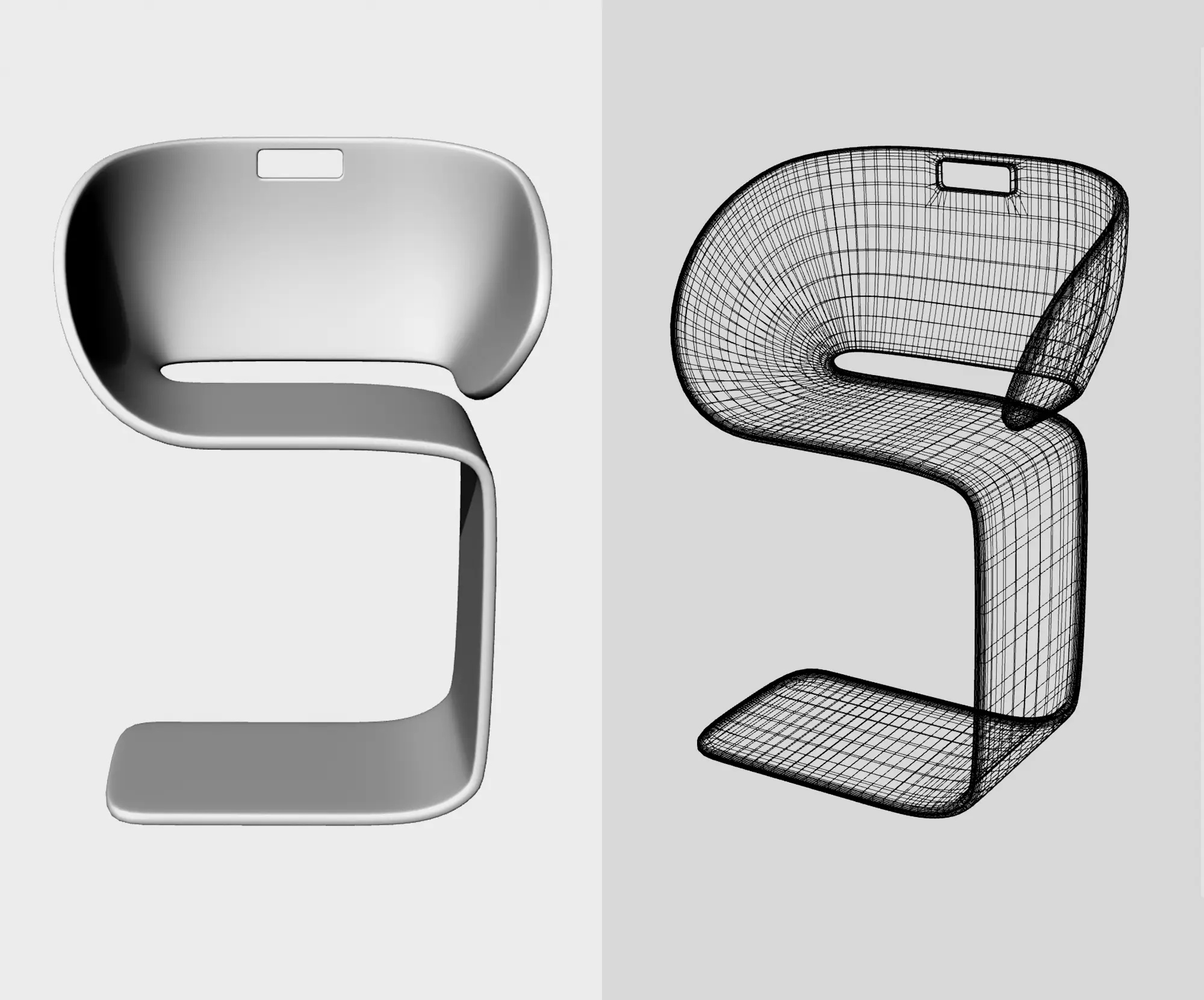 3D-modellering Stol Rendering